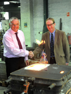 South Lincs Foundry owner David Harriman (left) with South Holland District Council deputy leader Nick Worth